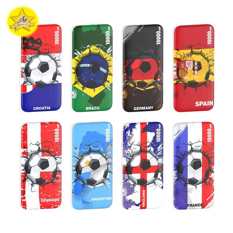 🔥ส่งทุกวัน🔥แบตเตอรี่สำรองลาย บอลโลก D-Power Powerbank GC-103 10000mAh ฟุตบอล แบตสำรอง มีมอก.2879-256