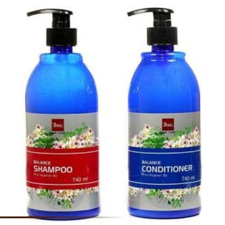 Bsc Hair Care Balance Shampoo + Conditioner บีเอสซี แฮร์ แคร์ (แชมพู และครีมนวดผม 740ml) สูตรเข้มข้น เหมาะสำหรับ ทุกสภาพเส้นผม