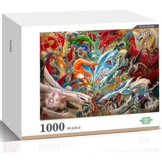 จิ๊กซอว์ไม้ รูปมังกร Pokemon 1000 ชิ้น สําหรับครอบครัว ปาร์ตี้