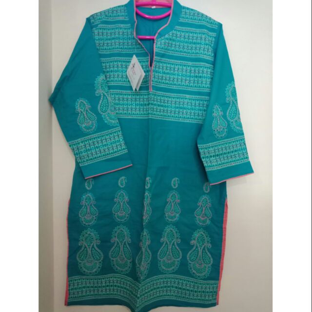 เสื้ออินเดีย ผ้าฝ้าย จากบังคลาเทศ มีปักด้วยด้ายกับเลื่อม Indian Kurtis Cotton Shirt from Bangladesh SizeXL