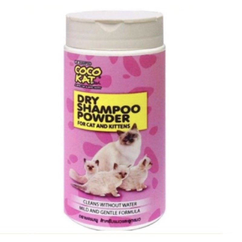 แป้ง อาบน้ำแห้งสำหรับแมว Coco Kat ขนาด 150g. Dry Shampoo Powder ดรายแชมพู