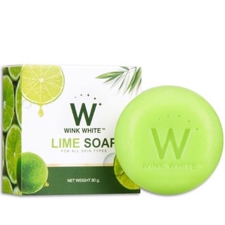 Lime SOAPสบู่มะนาววิงค์ไวท์ สบู่วิงค์ไวท์ ปรับผิวกระจ่างใส 🍋80 กรัมผสมจากสมุนไพรไทย ขมิ้น ทานาคา น้ำนม