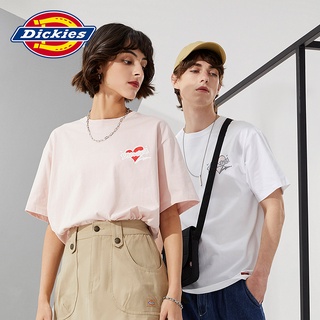 【พร้อมส่ง】Dickies ใหม่ เสื้อยืดลําลอง แขนสั้น พิมพ์ลายหัวใจ สําหรับผู้หญิง 10377