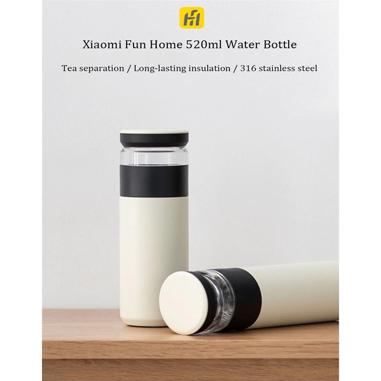 กระติกน้ำ ร้อน สแตนเลส แยกกากชา ขวดน้ำชา Xiaomi fun home 520 มล. สแตนเลสแบบสองชั้น 3 IN 1 Vacuum Flasks Thermoses Tea