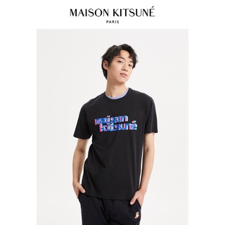 เสื้อยืดลําลอง ผ้าฝ้าย แขนสั้น พิมพ์ลายโลโก้ตัวอักษร Maison Kitsune เหมาะกับฤดูใบไม้ผลิ และฤดูร้อน สําหรับผู้ชายS-5XL