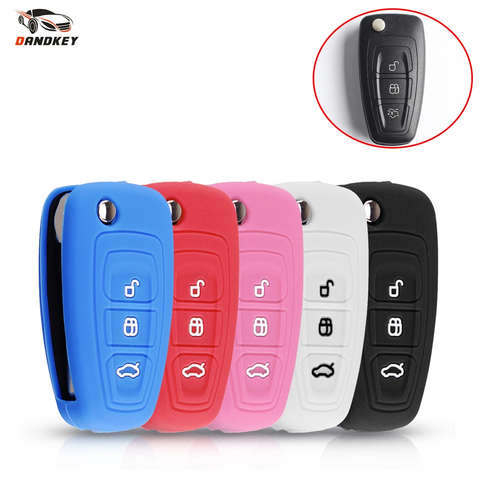 Flip Remote กุญแจรถซิลิโคนสําหรับ Ford Ranger C-Max S-Max Focus Galaxy Mondeo Transit Fiesta Escape Ecosport