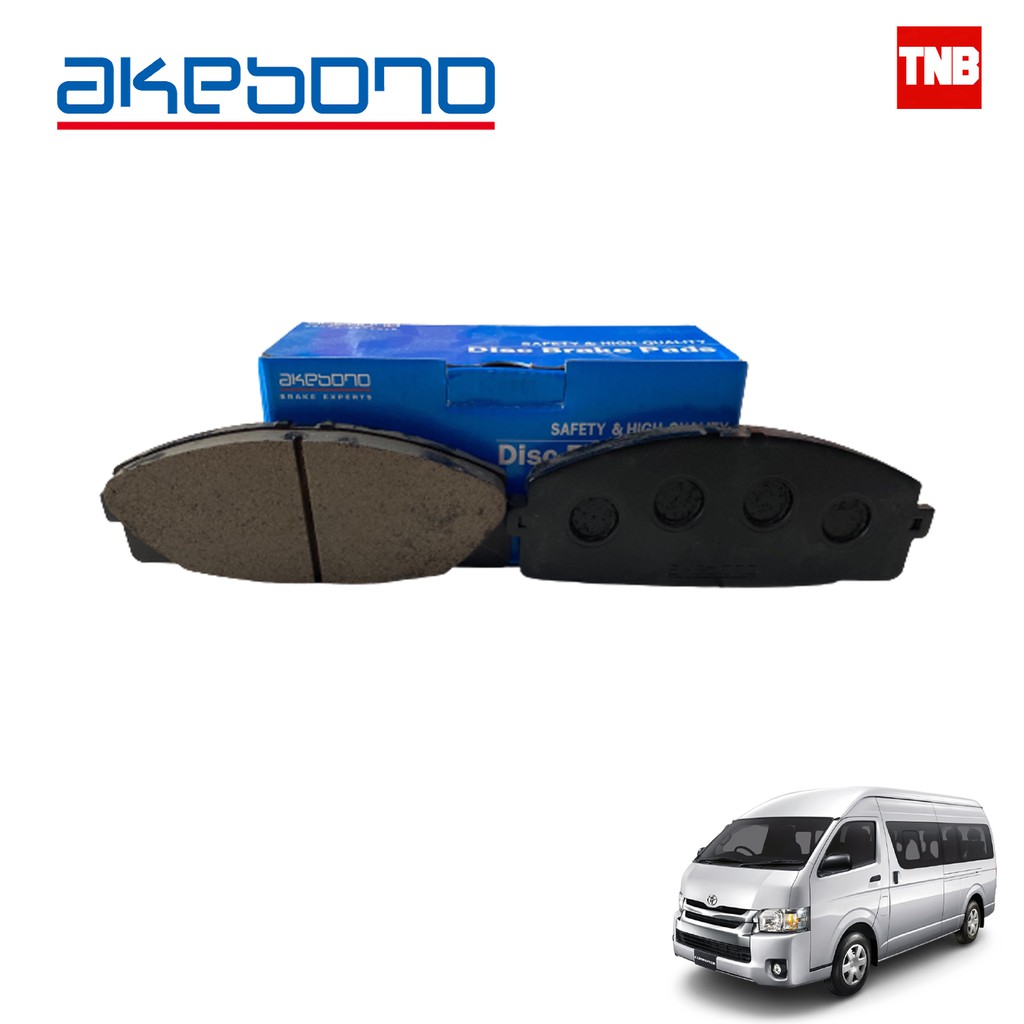 Akebono ผ้าเบรค หน้า Toyota Commuter Ventury ปี 2005-2019 โตโยต้า รถตู้ คอมมูเตอร์ หน้าสั่น เวนจูรี่ อากิโบโน อาเคโบโน
