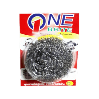 ONE BRITE ฝอยสแตนเลส ฝอยขัดหม้อ ขัดกระทะ ( 1 ชิ้น )