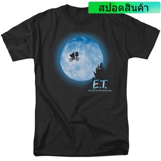 เสื้อยืด คอกลม ผ้าฝ้าย พิมพ์ลาย E Ts Moon Scene สไตล์คลาสสิก แฟชั่นสําหรับผู้ชาย