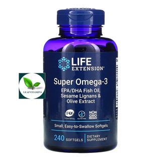 Life extension  Super Omega-3 EPA/DHA Fish Oil, Sesame Lignans &amp; Olive Extract / 240 enteric-coated softgels  Item