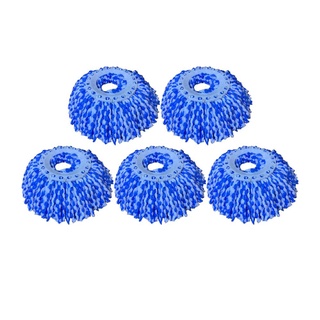 ผ้าอะไหล่ม็อบไมโครไฟเบอร์แพ็ค 5  สีน้ำเงิน ไม้ถูพื้น ไม้รีดน้ำ Microfiber Mop Spare Cloth Pack 5 Blue