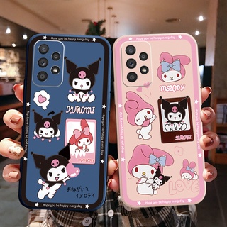 เคสโทรศัพท์มือถือ ขอบสี่เหลี่ยม ลาย My Melody สําหรับ Samsung Galaxy S22 Ultra S21 FE A33 A53 A73 A03S M32 M22