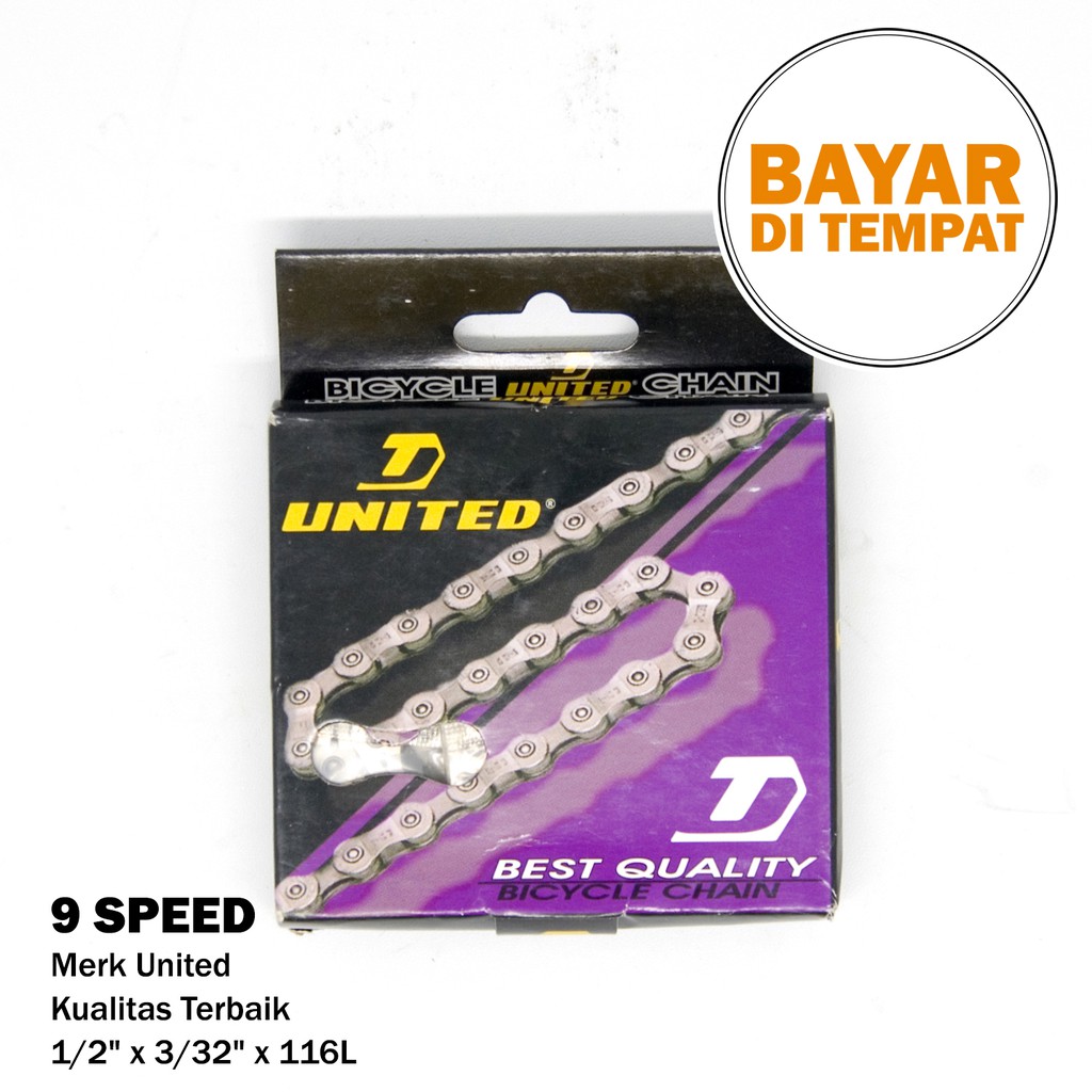 9 ความเร็ว MTB Racing 116L United โซ่จักรยาน
