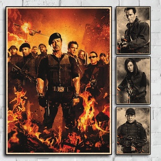 โปสเตอร์กระดาษคราฟท์ Simon West Directed The Action Movie The Expendables 2 สไตล์วินเทจ สําหรับตกแต่งบ้าน