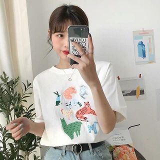 เสื้อยืด oversize สกรีนลาย สวนสัตว์