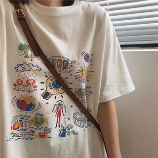 Triple A💕 oversized tee t shirt Summer Korean version of the white t base shirt Womens loose short sleeve T-shirt