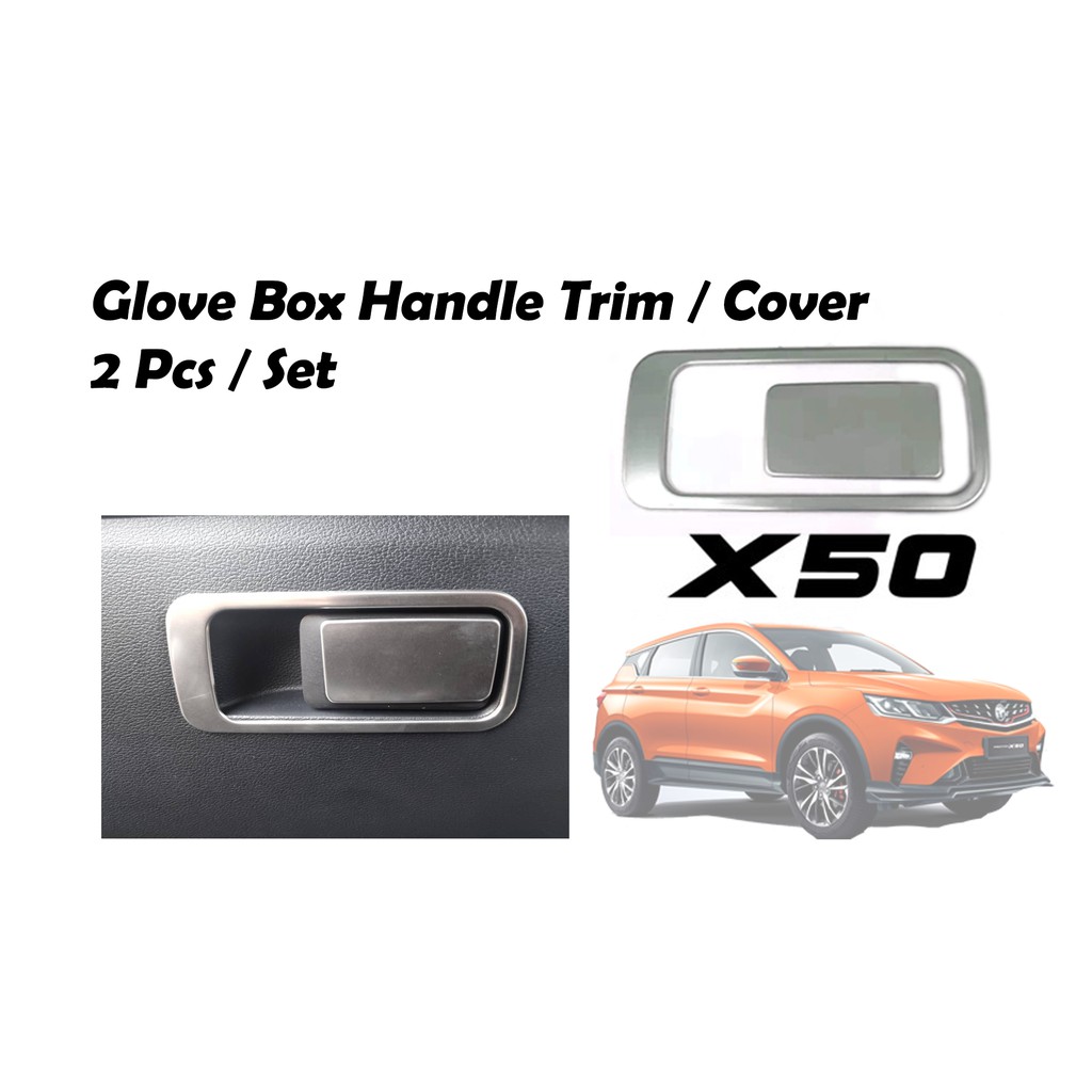 Proton x50 Glove Box Handle Cover / Glove Box Handle Trim - สีเงิน