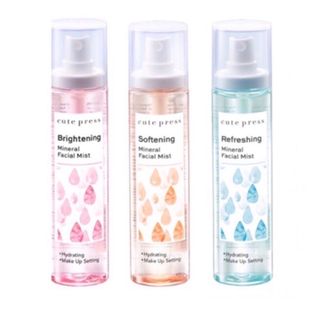 Cute press ไบรท์เทนนิ่ง มิเนรัล เฟเชียล มิสท์100ml.
