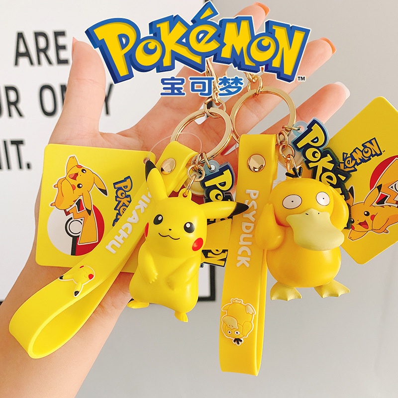 ของแท้ พวงกุญแจ จี้การ์ตูนโปเกม่อน ปิกาจู ขนาดเล็ก ของขวัญ