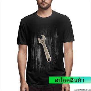 เสื้อยืดแขนสั้นพิมพ์ลายไม้ปรับระดับได้สําหรับผู้ชายสีดําสีขาว