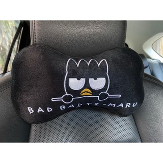 ลิขสิทธิ์แท้ แบดแบดมารุ หมอนรองคอ ทรงกระดูก ในรถยนต์ 1 ชิ้น สีดำ Bad Badtz-Maru 1pc Car Neck Rest Cushion Head Pillow