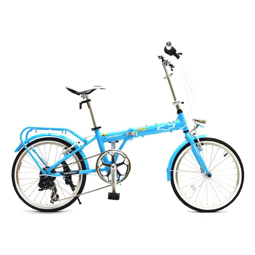 (ใส่โค้ด SUN423DA ลด 70.- ไม่มีขั้นต่ำ)Chevrolet Folding bike จักรยานพับได้ รุ่น CLASSIC 2007A (สีฟ้า)