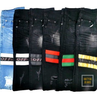 BigbangJeans กางเกงยีนส์ผู้ชาย ขาเดฟ แถบหนัง (Size.28-38)​