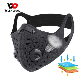 WEST BIKING หน้ากากกรองฝุ่น PM 2.5 คาร์บอน พร้อมตัวกรอง สําหรับเล่นกีฬา