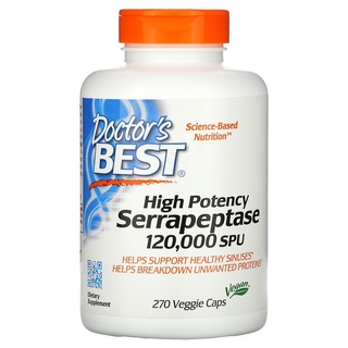 Doctors Best, High Potency Serrapeptase, 120,000 SPU, 270 Veggie Caps