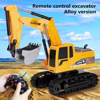 รถบรรทุกบังคับวิทยุไร้สาย 2.4G 6CH RC Excavator Alloy Hook Machine ของเล่นวิศวกรรม สําหรับเด็ก