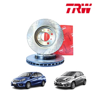 TRW จานดิสเบรกหน้า ดรัมเบรค Honda Brio Amaze ฮอนด้า บริโอ้ อเมซ จานเบรค ดิสเบรค ราคาต่อใบ