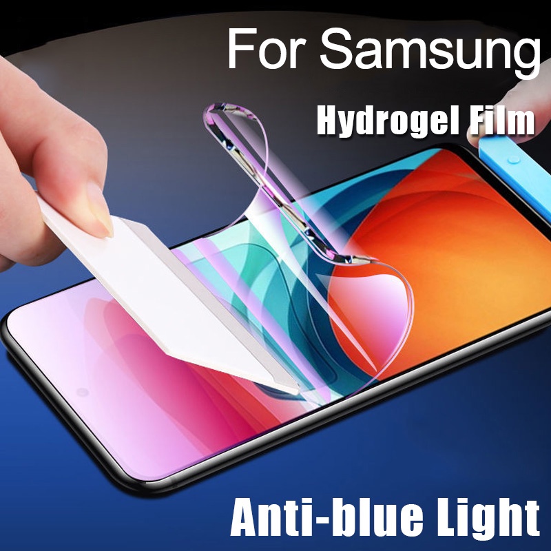 ฟิล์มไฮโดรเจลกันรอยหน้าจอ กันแสงสีฟ้า สําหรับ Samsung S10 5G S20 S9 S8 S21 S22 Plus Ultra FE Galaxy Note 20 Ultra 8 9 10 A53 A52 A51 A71