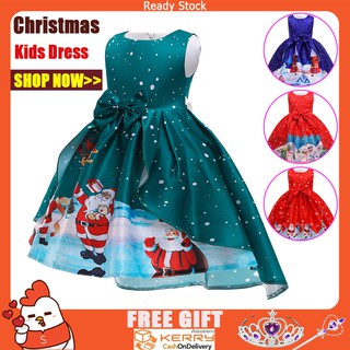 New Kids Tutu Girls Costume Christmas Party Dresses / ชุดคริสต์มาสเด็กผู้หญิงแขนกุด