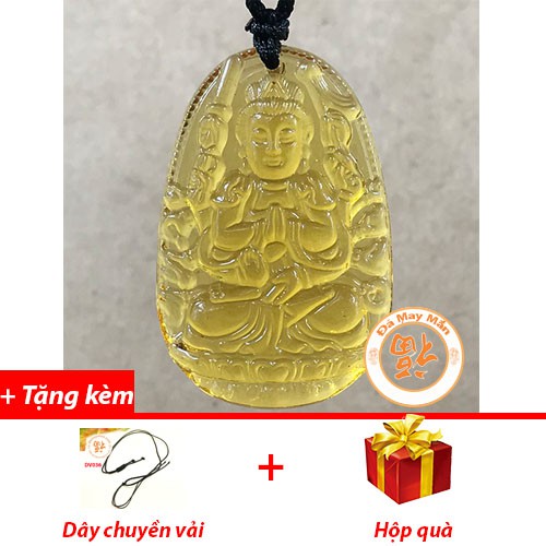 Golden Lapis lazuli Thousand-Handed Avalokiteshvara Buddha จี้