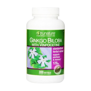 ใบแป๊ะก้วย บำรุงสมอง Trunature-Ginkgo 120 mg 300 Solfgels (150วัน)