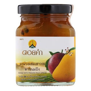 ดอยคำแยมทาขนมปังมะม่วงผสมเสาวรส 220กรัม Doi Kham mango jam with passion fruit jam 220 grams