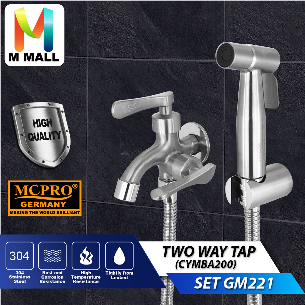 MCPRO BATHROOM Faucet TWO WAY WATER TAP พร้อมชุดโถสุขภัณฑ์และสายยาง - CYMBA200