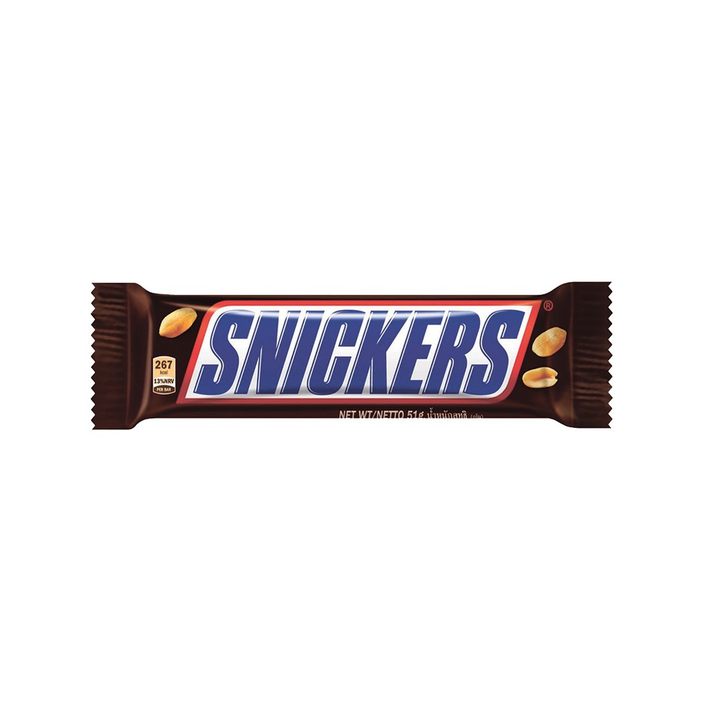 ล๊อตใหม่มาแล้ว​จร้าาา​ Snickers ช็อคโกแลต​ 51​ กรัม​ ถั่วลิสงคาราเมล เเละนูกัตเคลือบช็อกโกเเลตนม