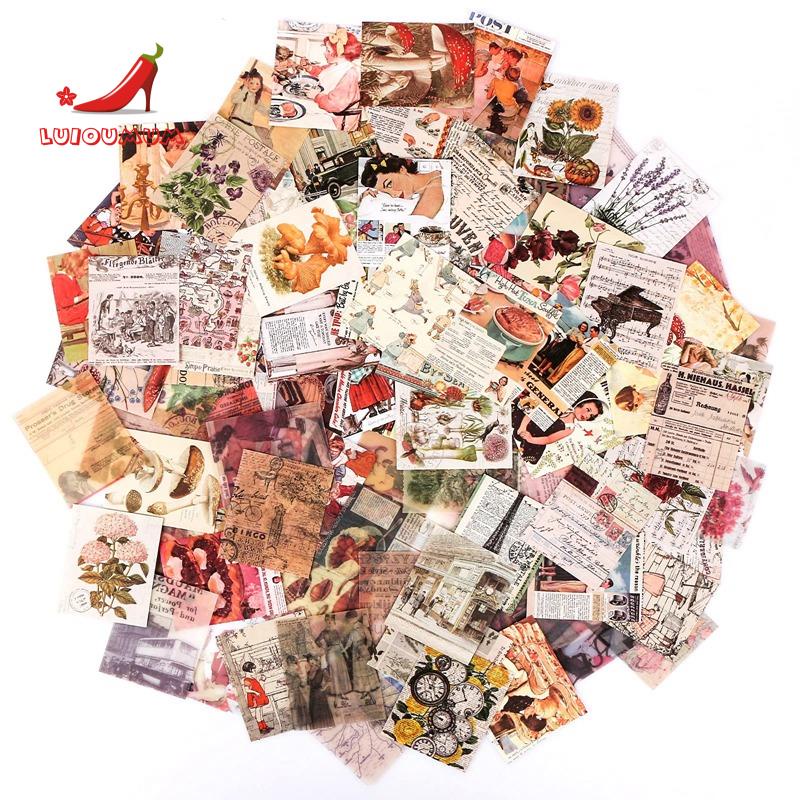400 ชิ้น Junk Journal Vintage DIY วัสดุกระดาษ Journaling อุปกรณ์ Scrapbooking กระดาษ Retro ตกแต่ง Jo