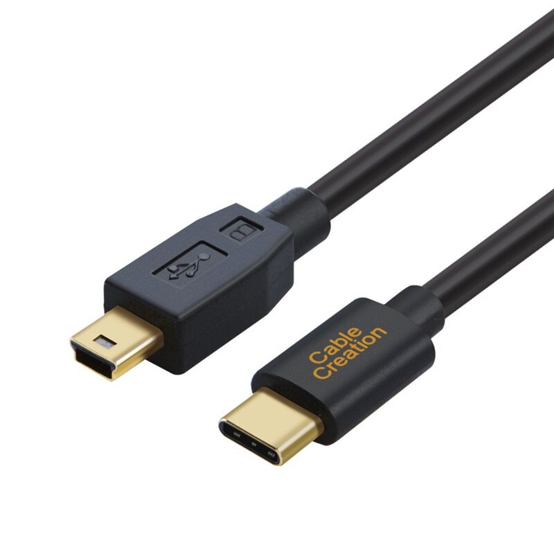 สาย Mini USB เป็น USB-C, สาย USB C ถึง Mini B สําหรับ GoPro Hero 3+, คอนโทรลเลอร์ PS3 & อุปกรณ์ Mini