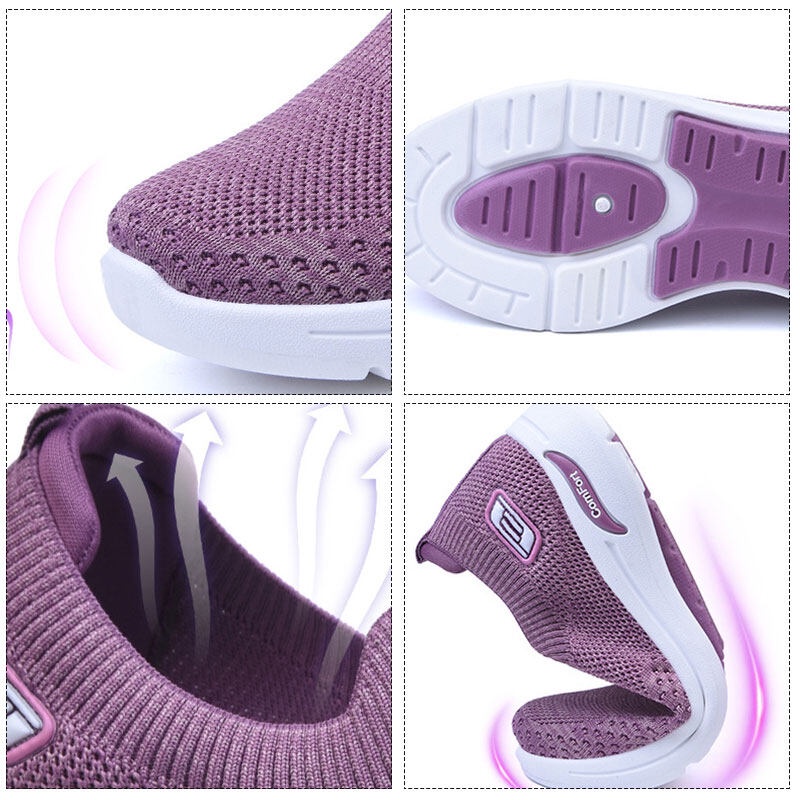 Kuike Sports สําหรับสตรี รองเท้าลำลอง ส้นเตี้ย กันกระแทก น้ําหนักเบา สวมใส่สบาย SC1207 ราคา ถูกที่สุด ดีลบีเคเค แกลเลอรีภาพที่ 4
