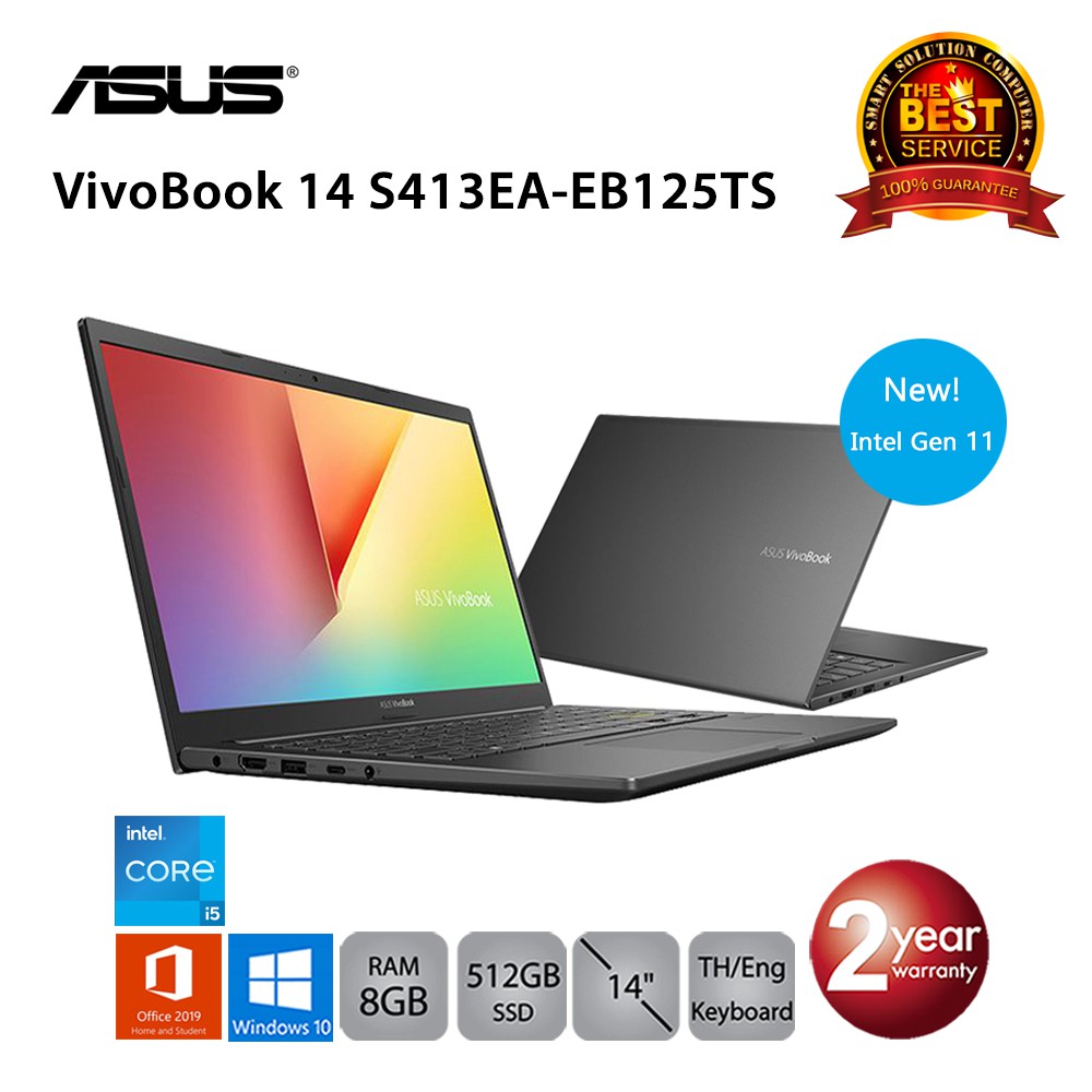 [ลด 1,500.-โค้ด 1212EL12]*สินค้าตัวโชว์ ประกันเต็ม*Asus VivoBook 14 S413EA-EB125TS i5-1135G7/8GB/512