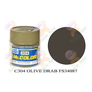 สีสูตรทินเนอร์ Mr.hobby Mr.color C304 Olive Drab FS-34087 Semi-Gloss 10ml