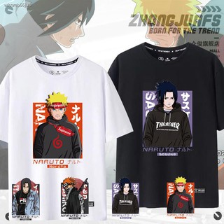 เสื้อยืดผ้าฝ้ายพิมพ์ลายขายดี Naruto T-shirtเสื้อยืดนารูโตะ❃เสื้อยืดแขนสั้นนารูโตะ tide co-branded Naruto Uchiha Sasuke I