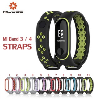 Mi Band 3 4 Sport สายรัดข้อมือสำหรับ สร้อยข้อมือซิลิโคนสำหรับ Mi Band Band3 สร้อยข้อมือสมาร์ทนาฬิกา Mijobs Mi Band Mi Band4 Mi Band Miband