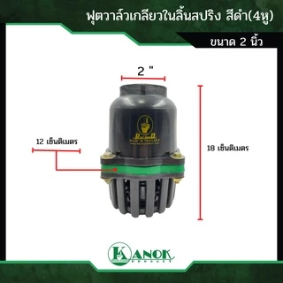Red Hand(ตรามือ) ฟุตวาล์วเกลียวใน ลิ้นสปริง สีดำ ขนาด 2-4 นิ้ว