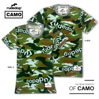 rudedog เสื้อคอกลม ชาย หญิง   รุ่น camo สีเขียวอ่อน