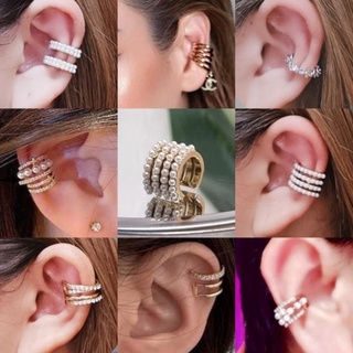 TH Earcuff 4 ชิ้น100เซตมุก ต่างหูเกี่ยวสไตล์เกาหลี ต่างหูหนีบ ต่างหูหนีบเกาหลี ต่างหูเกี่ยว ต่างหูแบบเกี่ยวสไตล์เกาหลี 1