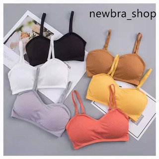 newbra(ใหม่/พร้อมส่ง#b01)ถูกที่สุด#newbra บราผ้าร่องฟองน้ำถอดได้