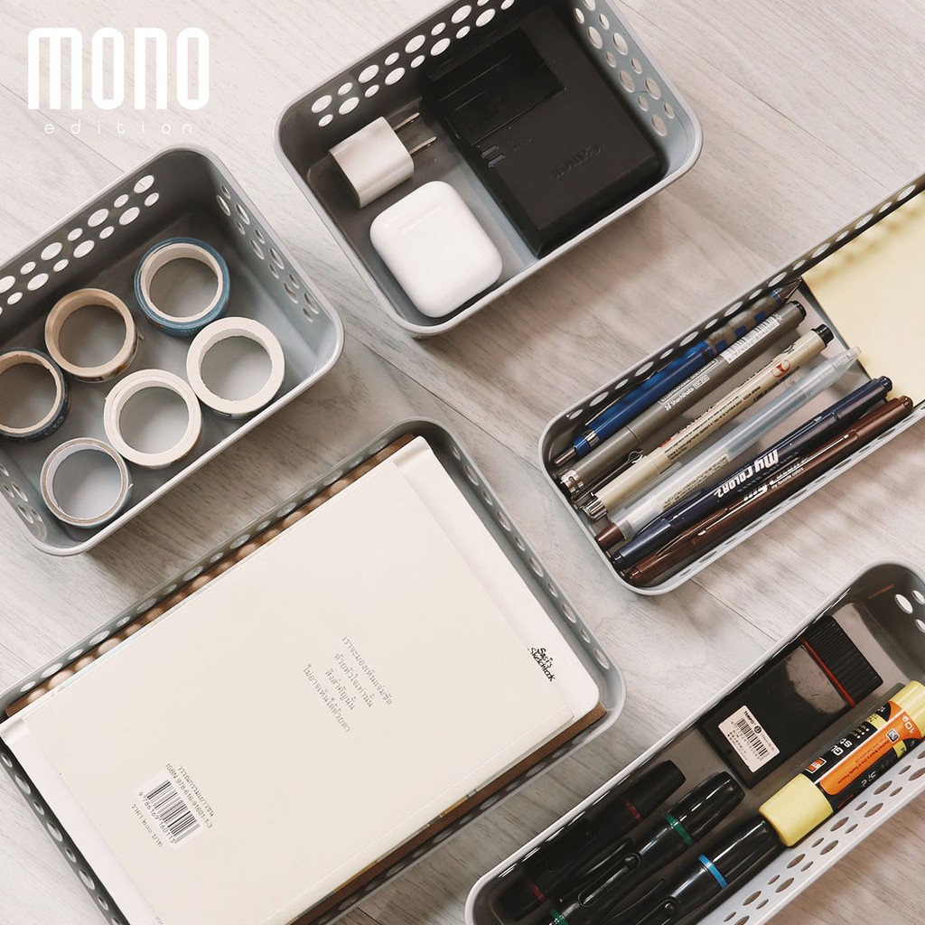 Clip Pac Mono ตะกร้า ตะกร้าใส่ของ ตะกร้าสี่เหลี่ยม ใบเล็ก รุ่น S3-3604 สีเทา 1 แพ็ก (3 ชิ้น) ราคา ถูกที่สุด ดีลบีเคเค แกลเลอรีภาพที่ 7